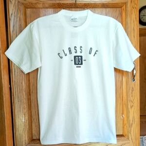 Jostens™ Class of 2003 Senior High School Men's White Cotton T-shirt SzM NWOT
